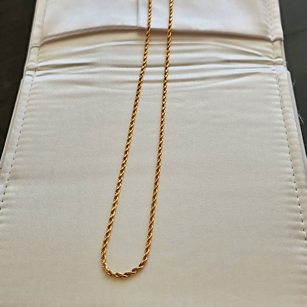 24" 14kt gold rope chain